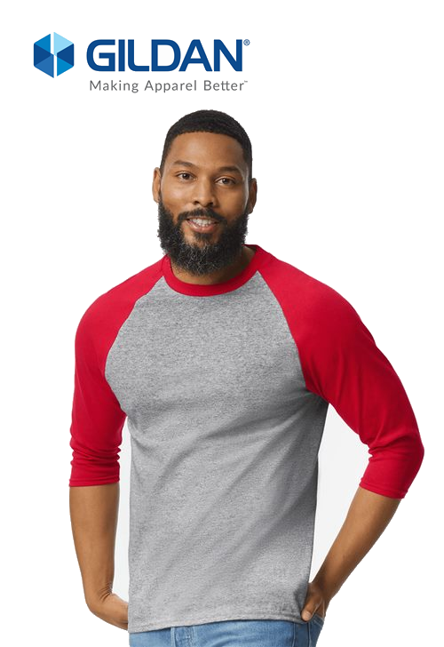 Gildan Unisex Heavy Cotton™ Raglan Three-Quarter Sleeve T-Shirt - 5700 image 0
