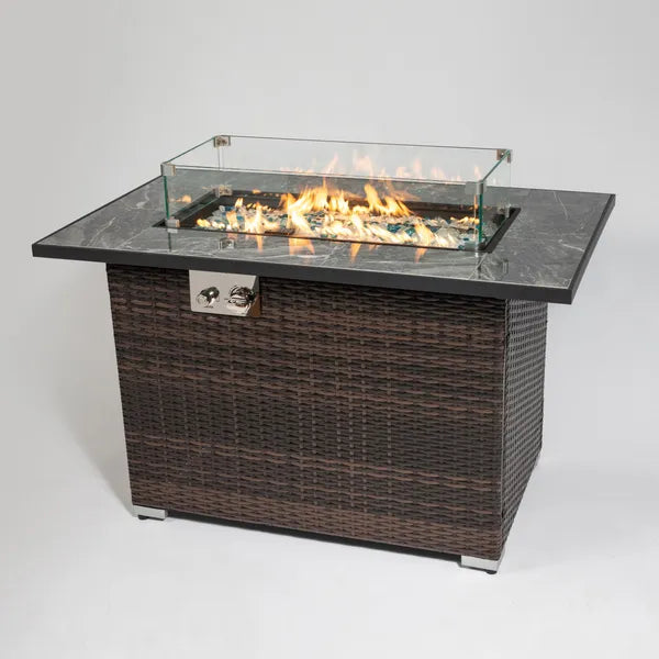 44inch Outdoor Fire Pit Table, Propane Fire Table with Ceramic Tabletop Gas Fire image 1