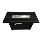 25" H x 42" W Steel Outdoor Fire Pit Table with Lid image 2