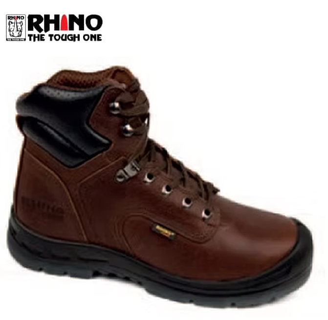 Rhino Premium Safety Toe Work Boots Brown image 0