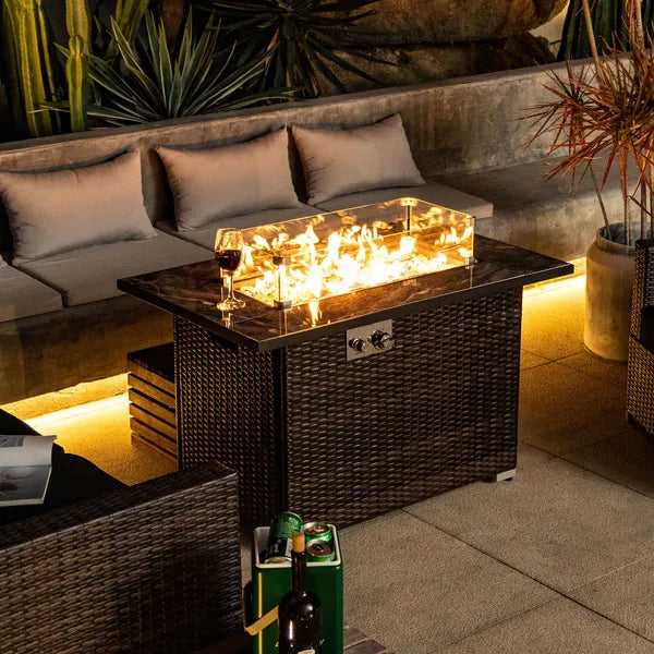 44inch Outdoor Fire Pit Table, Propane Fire Table with Ceramic Tabletop Gas Fire image 0