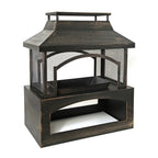 37-Inch Rectangular Metal Outdoor Wood Burning Fireplace - Outdoor Fireplace wit image 6