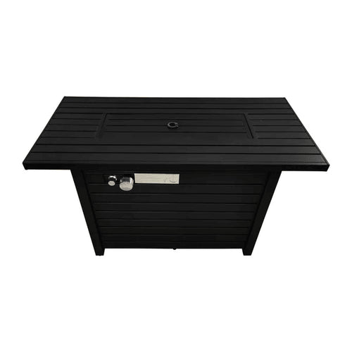 25" H x 42" W Steel Outdoor Fire Pit Table with Lid image 1