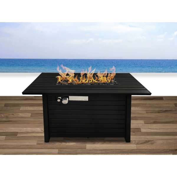 25" H x 42" W Steel Outdoor Fire Pit Table with Lid image 0