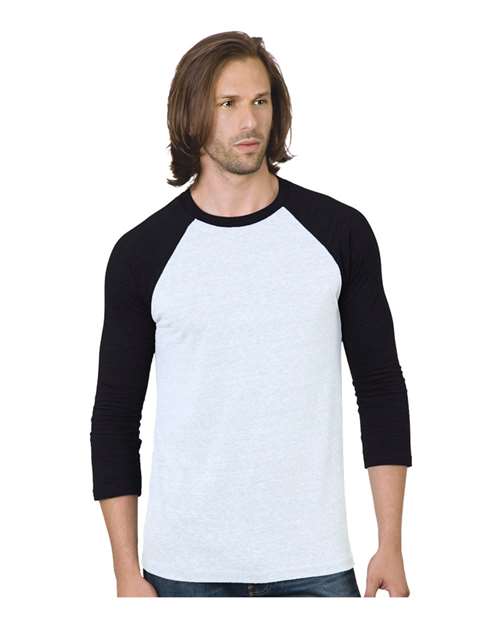 Bayside Unisex Triblend Three-Quarter Sleeve Raglan T-Shirt - 9525 image 1