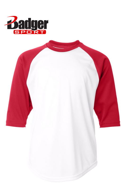 Badger Sport Youth B-Core Three-Quarter Sleeve Baseball T-Shirt - 2133 image 0