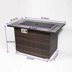 44inch Outdoor Fire Pit Table, Propane Fire Table with Ceramic Tabletop Gas Fire image 3