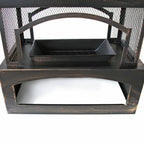 37-Inch Rectangular Metal Outdoor Wood Burning Fireplace - Outdoor Fireplace wit image 10