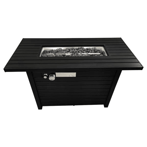 25" H x 42" W Steel Outdoor Fire Pit Table with Lid image 3