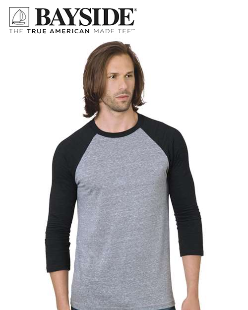 Bayside Unisex Triblend Three-Quarter Sleeve Raglan T-Shirt - 9525 image 0